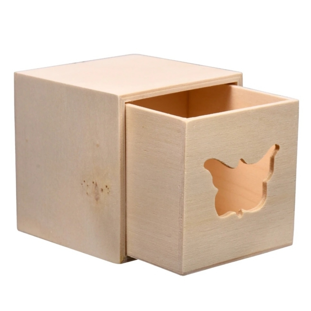 Enchanting Wooden Square Craft Butterfly Box: A Masterpiece of Art FREE SHIPPING